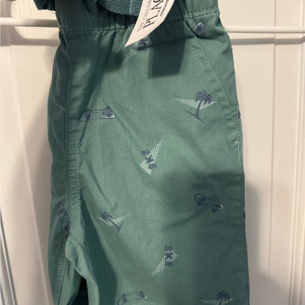 Kids Green Printed Shorts, NEW with Tags. Beach Themed. 3T - Picture 3 of 5